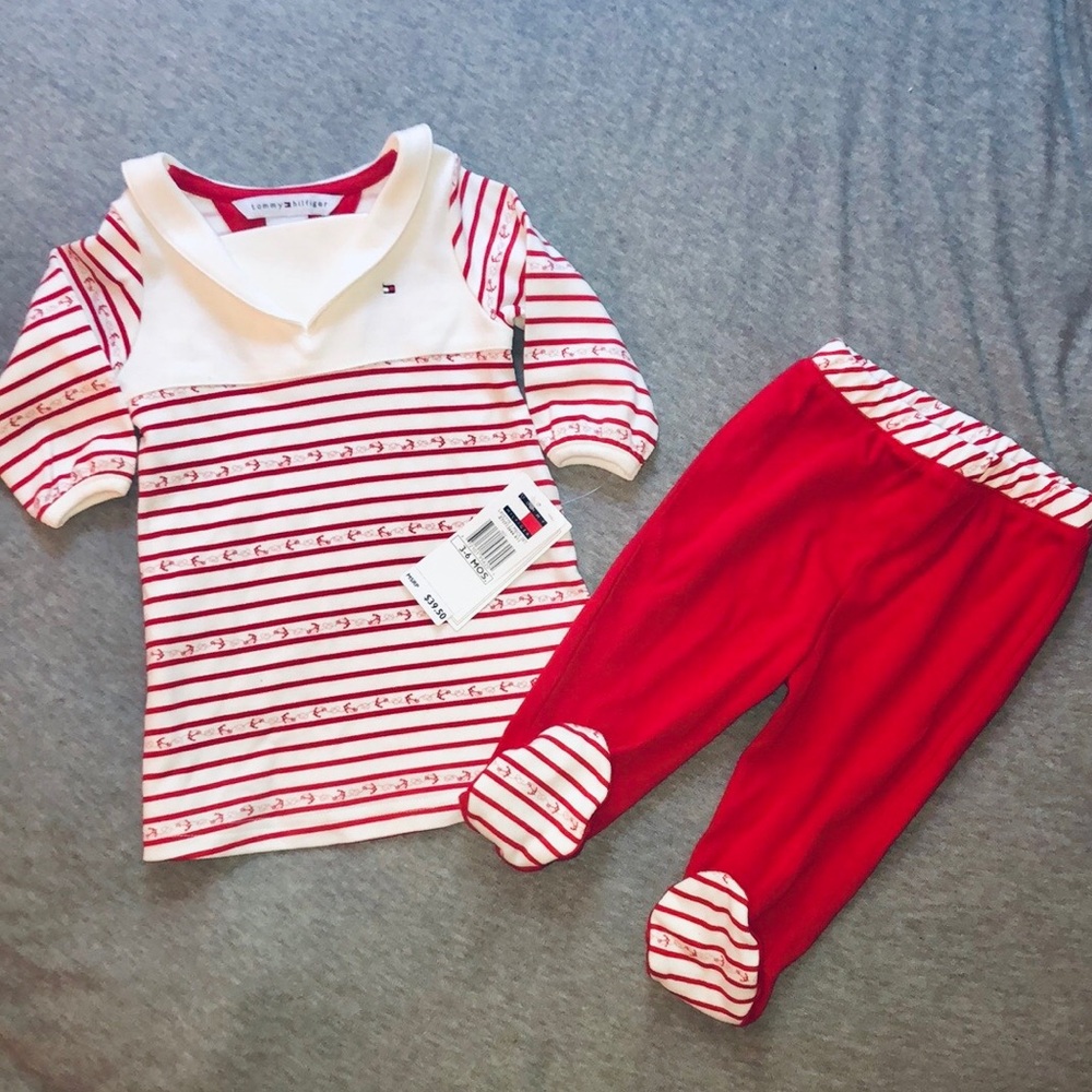 Tommy Hilfiger Baby Girl Size 3-6 Months Anchor 2 Piece Layette Set NWT